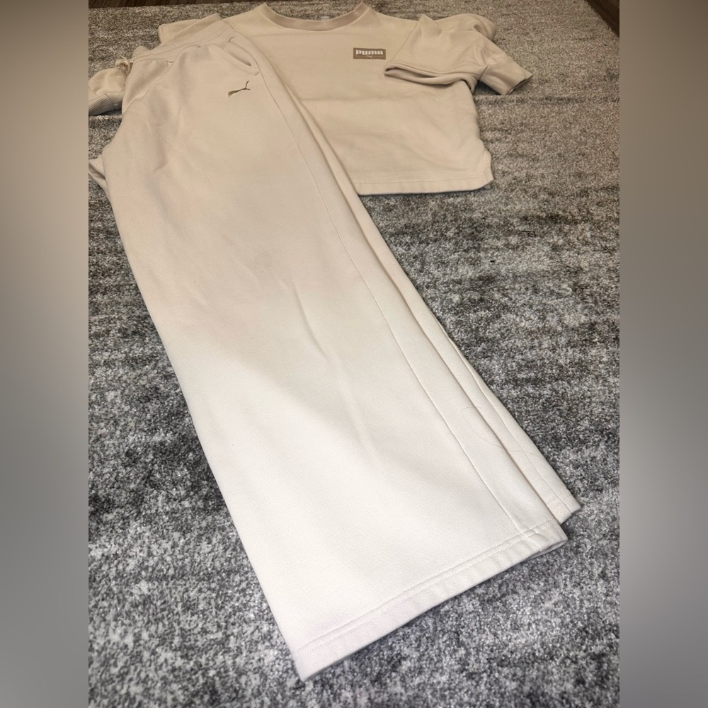 MEDIUM Puma Womens Cream Sweatsuit - Wide leg - Picture 3 of 4